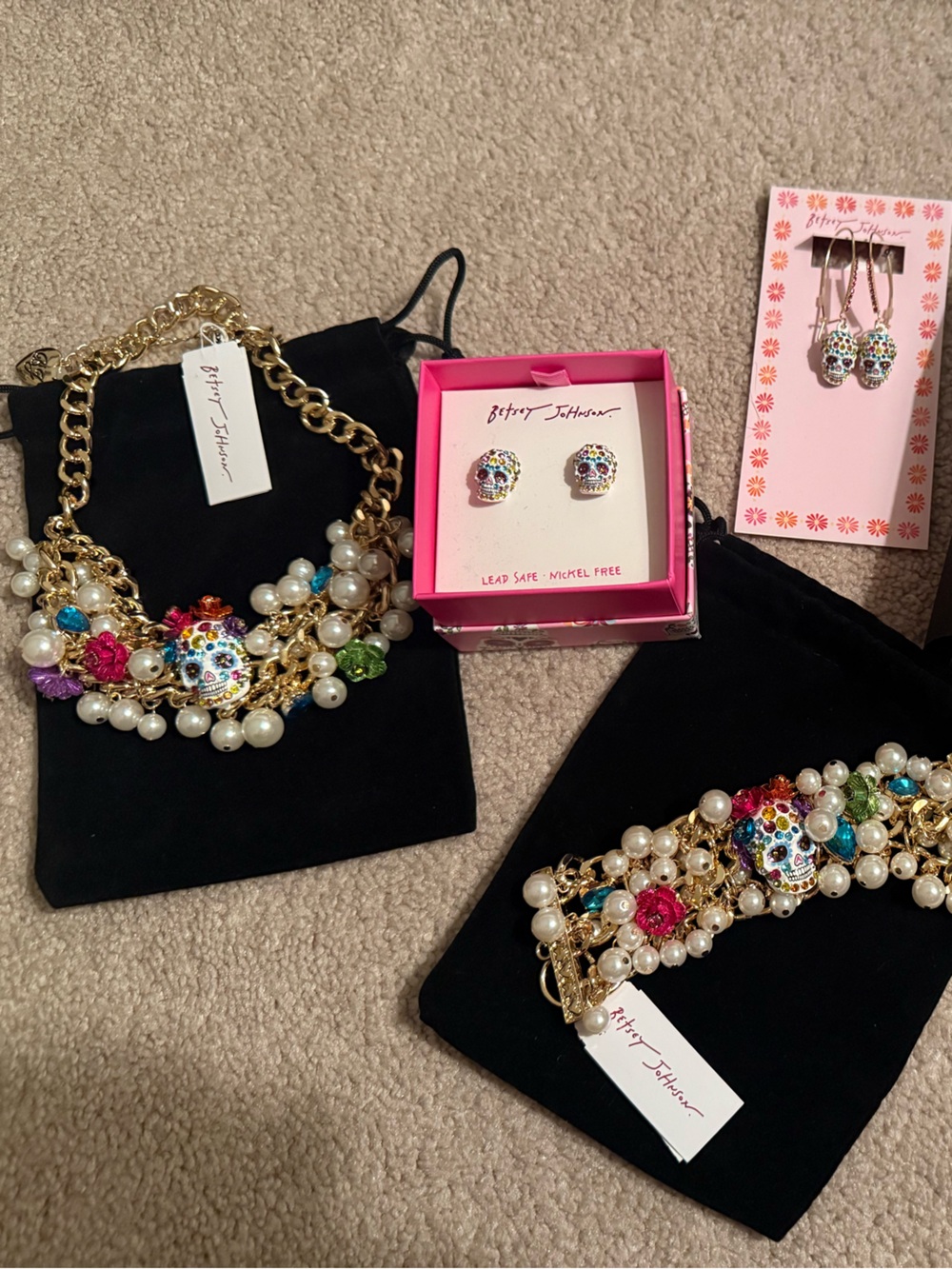 Betsey Johnson sugar Skull / pave skull collection - build your own set
